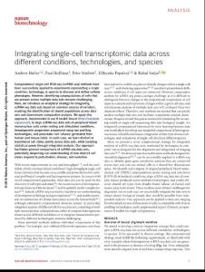 nbt.4096-Integrating single-cell transcriptomic data across different conditions, technologies, and species