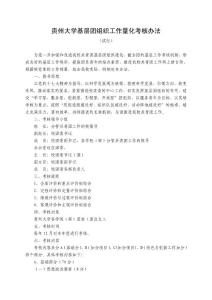 基層團(tuán)組織工作量化考核辦法