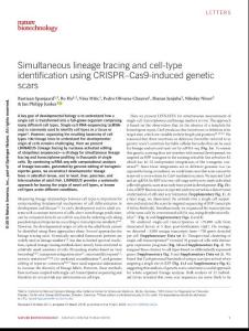 nbt.4124-Simultaneous lineage tracing and cell-type identification using CRISPR–Cas9-induced genetic scars