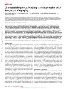 nprot.2018.018-Characterizing metal-binding sites in proteins with X-ray crystallography