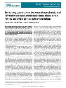 nn.2018-Excitatory connections between the prelimbic and infralimbic medial prefrontal cortex show a role for the prelimbic cortex in fear extinction