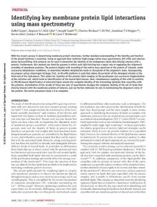 nprot.2018.014-Identifying key membrane protein lipid interactions using mass spectrometry