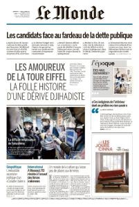 Le Monde du Dimanche 12 et Lundii  13  Mars 2017