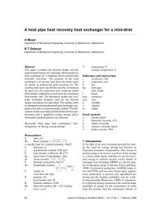 A heat pipe heat recovery heat exchanger for a mini-drier（熱管換熱器）