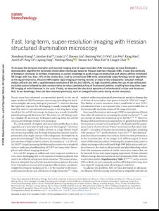 nbt.4115-Fast, long-term, super-resolution imaging with Hessian structured illumination microscopy