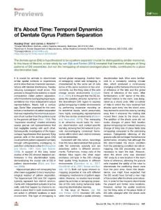 It-s-About-Time--Temporal-Dynamics-of-Dentate-Gyrus-Pattern-Separ_2018_Neuro