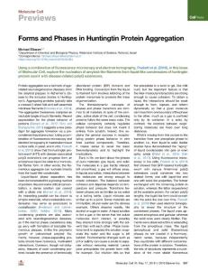 Forms-and-Phases-in-Huntingtin-Protein-Aggregation_2018_Molecular-Cell