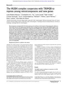 Genome Res.-2018-Robbez-Masson-The HUSH complex cooperates with TRIM28 to repress young retrotransposons and new genes