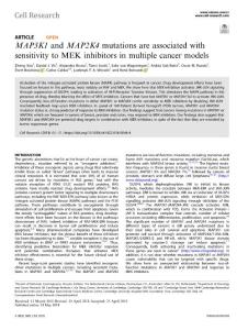 cr.2018-MAP3K1 and MAP2K4 mutations are associated with sensitivity to MEK inhibitors in multiple cancer models
