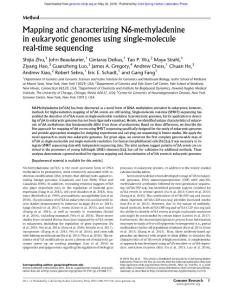 Genome Res.-2018-Zhu-Mapping and characterizing N6-methyladenine in eukaryotic genomes using single-molecule real-time sequencing