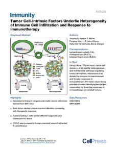 Tumor-Cell-Intrinsic-Factors-Underlie-Heterogeneity-of-Immune-Cell_2018_Immu