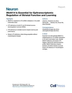 Mettl14-Is-Essential-for-Epitranscriptomic-Regulation-of-Striatal-_2018_Neur