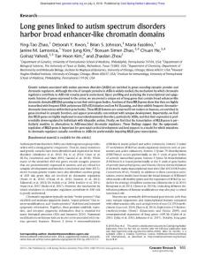 Genome Res.-2018-Zhao-933-42-Long genes linked to autism spectrum disorders harbor broad enhancer-like chromatin domains