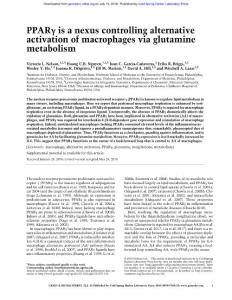 Genes Dev.-2018-Nelson-PPARγ is a nexus controlling alternative activation of macrophages via glutamine metabolism