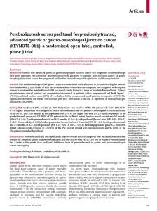 Pembrolizumab-versus-paclitaxel-for-previously-treated--advanced-ga_2018_The