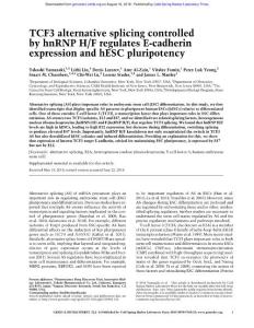 Genes Dev.-2018-Yamazaki-TCF3 alternative splicing controlled by hnRNP H:F regulates E-cadherin expression and hESC pluripotency