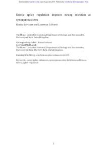 Genome Res.-2018-Savisaar-Exonic splice regulation imposes strong selection at human synonymous sites