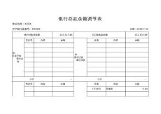 余额调节表模板