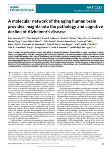 nn.2018-A molecular network of the aging human brain provides insights into the pathology and cognitive decline of Alzheimer’s disease