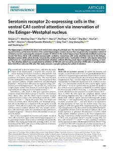 nn.2018-Serotonin receptor 2c-expressing cells in the ventral CA1 control attention via innervation of the Edinger–Westphal nucleus