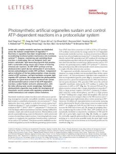 nbt.4140-Photosynthetic artificial organelles sustain and control ATP-dependent reactions in a protocellular system