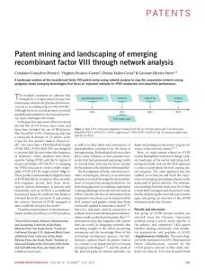 nbt.4178-Patent mining and landscaping of emerging recombinant factor VIII through network analysis