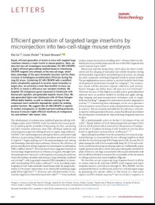 nbt.4166-Efficient generation of targeted large insertions by microinjection into two-cell-stage mouse embryos