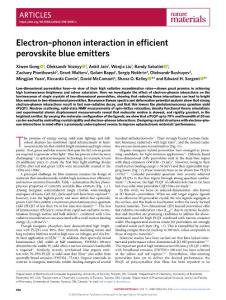 nmat.2018-Electron–phonon interaction in efficient perovskite blue emitters