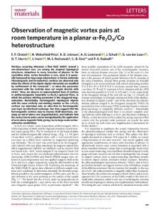 nmat.2018-Observation of magnetic vortex pairs at room temperature in a planar α-Fe2O3-Co heterostructure