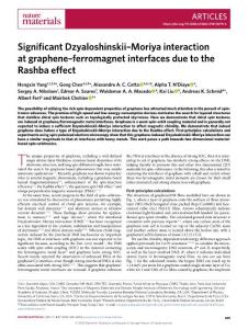nmat.2018-Significant Dzyaloshinskii–Moriya interaction at graphene–ferromagnet interfaces due to the Rashba effect