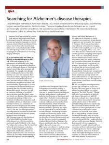 nm.2018-Searching for Alzheimer’s disease therapies
