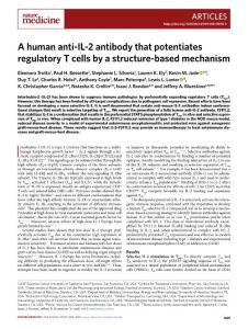 nm.2018-A human anti-IL-2 antibody that potentiates regulatory T cells by a structure-based mechanism