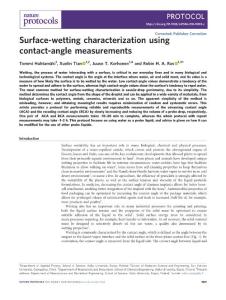 nprot.2018-Surface-wetting characterization using contact-angle measurements