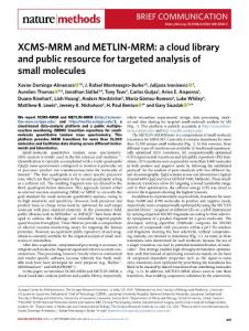 nmeth.2018-XCMS-MRM and METLIN-MRM- a cloud library and public resource for targeted analysis of small molecules