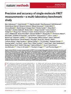 nmeth.2018-Precision and accuracy of single-molecule FRET measurements—a multi-laboratory benchmark study
