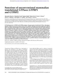 Genes Dev.-2018-Zinoviev-1226-41-Functions of unconventional mammalian translational GTPases GTPBP1 and GTPBP2
