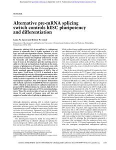 Genes Dev.-2018-Agosto-1103-4-Alternative pre-mRNA splicing switch controls hESC pluripotency and differentiation