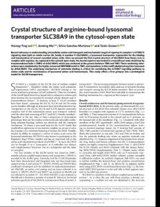nsmb.2018-Crystal structure of arginine-bound lysosomal transporter SLC38A9 in the cytosol-open state