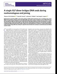 nsmb.2018-A single XLF dimer bridges DNA ends during nonhomologous end joining