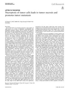 cr.2018-Necroptosis of tumor cells leads to tumor necrosis and promotes tumor metastasis