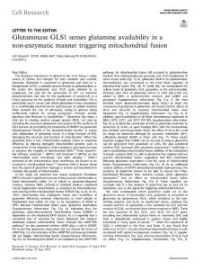 cr.2018-Glutaminase GLS1 senses glutamine availability in a non-enzymatic manner triggering mitochondrial fusion