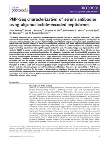 nprot.2018-PhIP-Seq characterization of serum antibodies using oligonucleotide-encoded peptidomes
