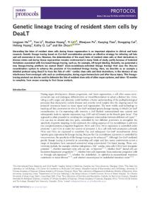 nprot.2018-Genetic lineage tracing of resident stem cells by DeaLT