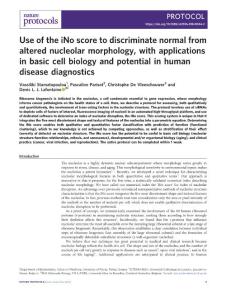 nprot.2018-Use of the iNo score to discriminate normal from altered nucleolar morphology, with applications in basic cell biology and potential in human disease diagnostics