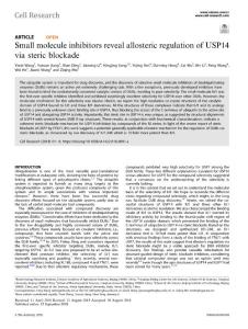 cr2018-Small molecule inhibitors reveal allosteric regulation of USP14 via steric blockade