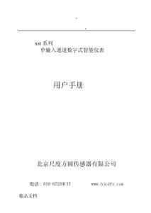 单输入通道数字式智能仪表
