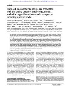 Genome Res.-2018-Baudement-High-salt–recovered sequences are associated with the active chromosomal compartment and with large ribonucleoprotein complexes including nuclear bodies