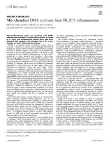 cr.2018-Mitochondrial DNA synthesis fuels NLRP3 inflammasome