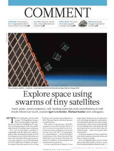 nature.2018-Explore space using swarms of tiny satellites