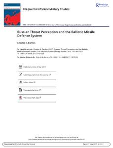 2017 Russian Threat Perception and the Ballistic Missile Defense System